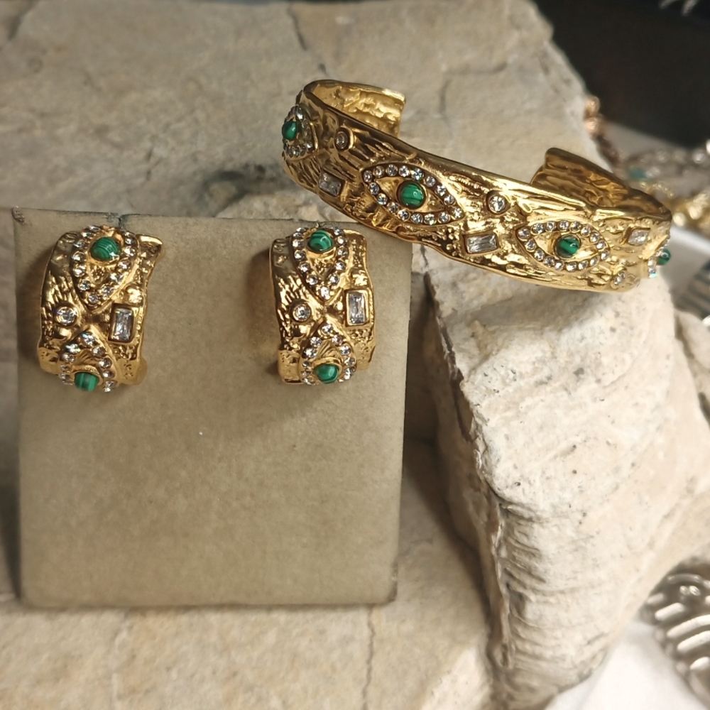 Evil eye luxury bangle Bracelet  Earrings Choice
